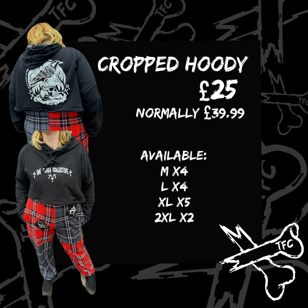 Limited: Raw Seam Crop Hoody - The Crow
