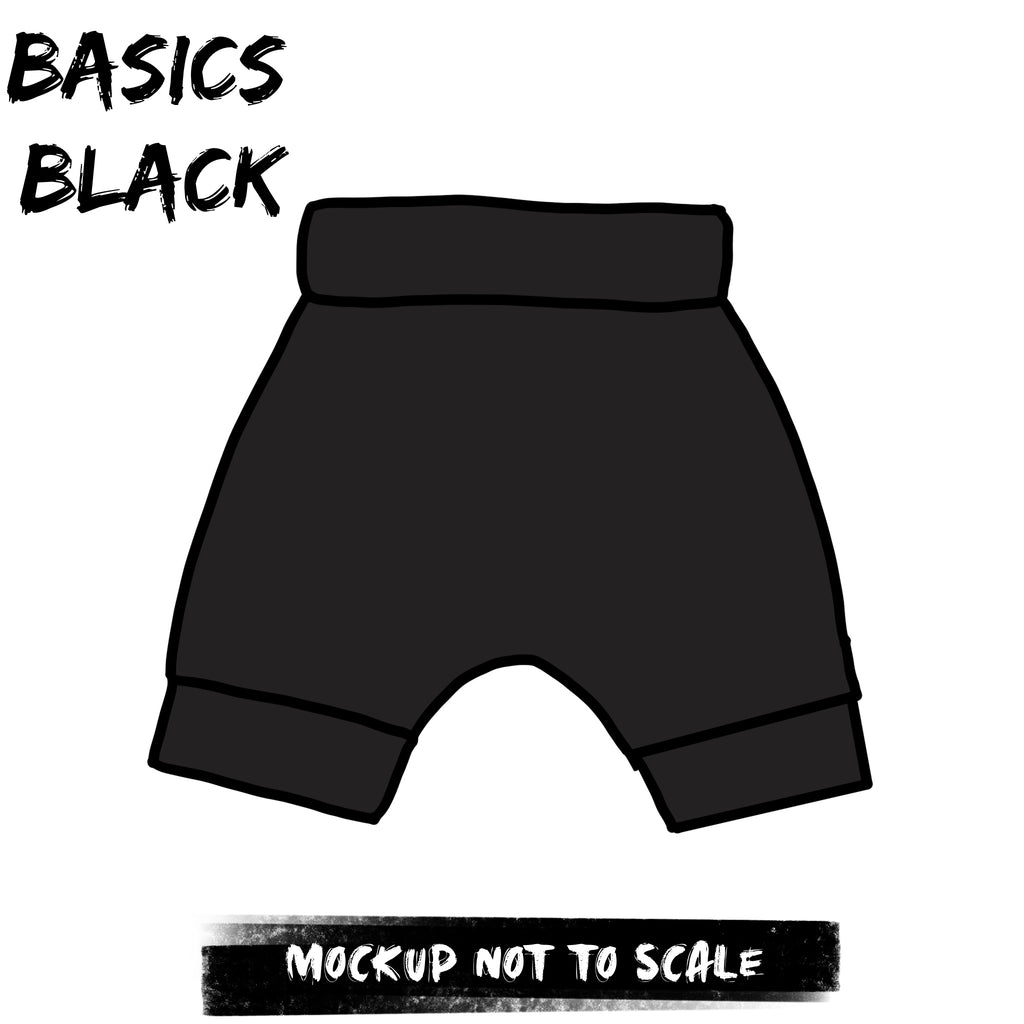 Basics Black- kids Harem Shorts