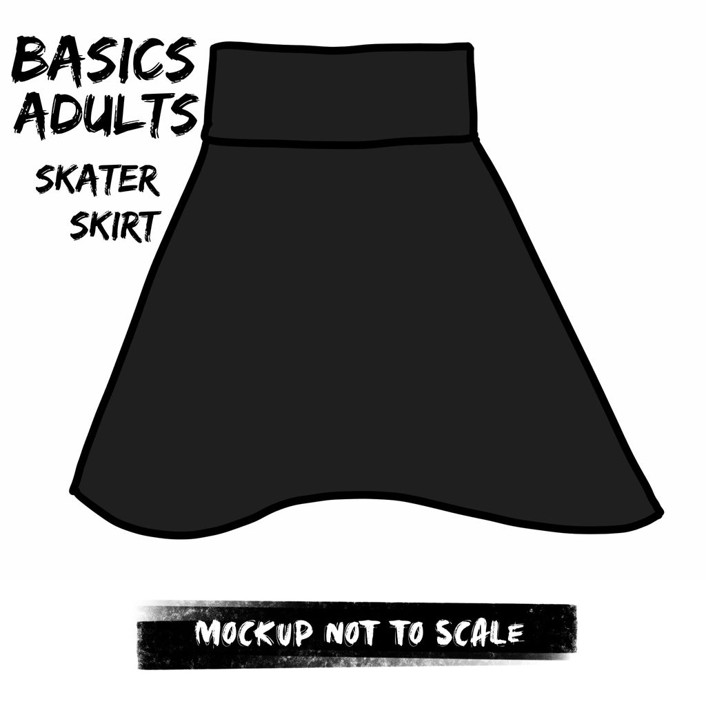 Basics Black - Adults sewn skater skirt