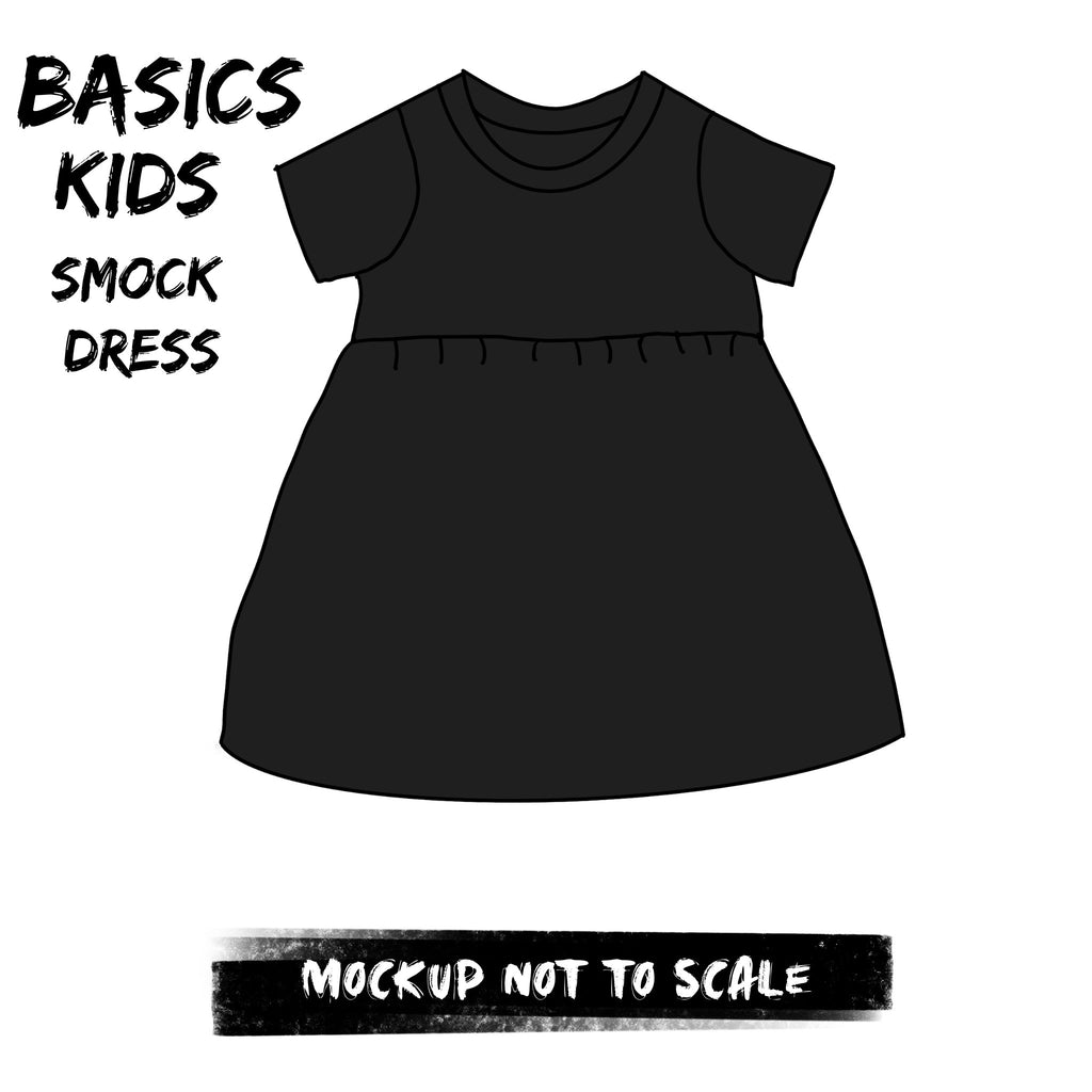 Basics Black - kids Smock Dress